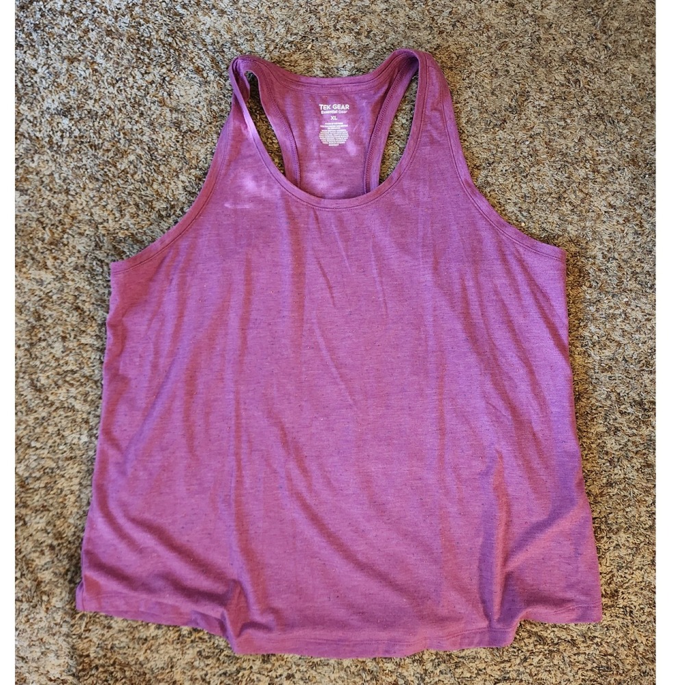 Tek Gear Essential Gear Plum Purple Space Dye Racerback Workout Tank Top XL